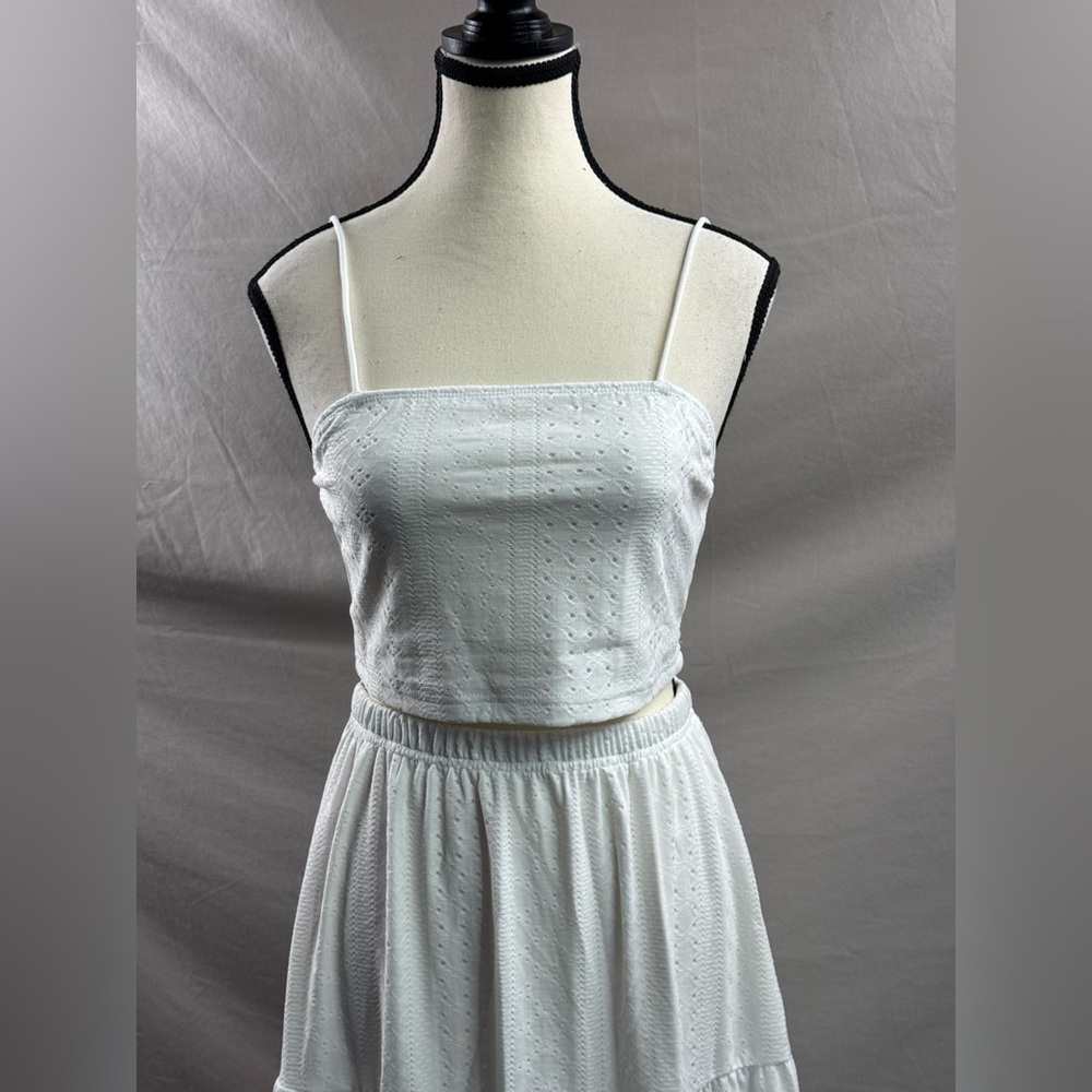 Boho Eyelet Embroidered Two-Piece Maxi Set White - Picture 9 of 9